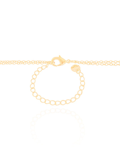Colar Dois Palitos V Ponto de Luz Banhado a Ouro 18K - 40 cm
