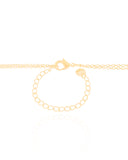 Gargantilha Dois Palitos V Ponto de Luz Banhado a Ouro 18K - 40 cm