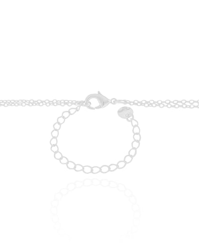 Colar Dois Palitos V Ponto de Luz Ródio Branco - 40 cm