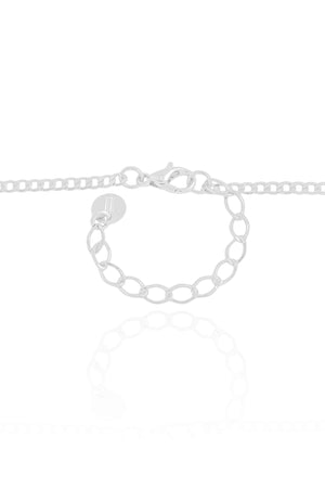 Gargantilha Grumet com Folhas Ródio Branco - 60 cm