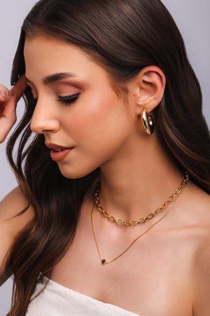 Choker Elos Ovais Banhado a Ouro 18K