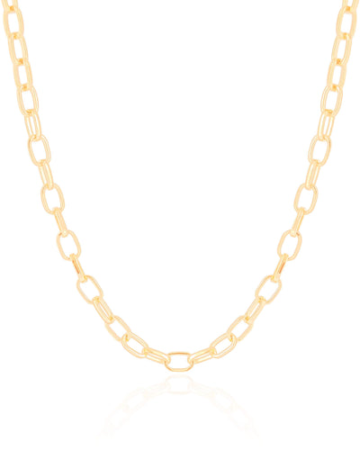 Choker Elos Ovais Banhado a Ouro 18K - 30 cm