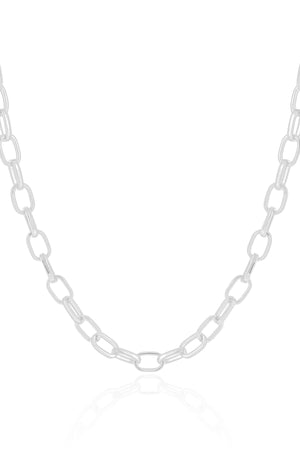 Choker Elos Ovais Ródio Branco