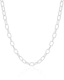 Choker Elos Ovais Ródio Branco