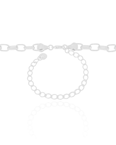 Choker Elos Ovais Ródio Branco - 30 cm