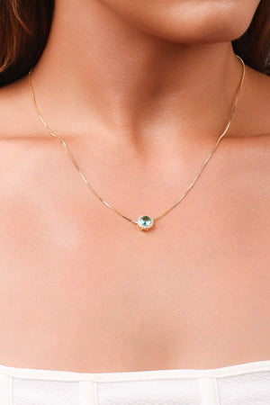 Conjunto Turmalina Cravejado Banhado a Ouro 18K