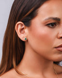 Conjunto Gota Esmeralda Cravejada Banhado a Ouro 18K