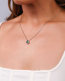 Conjunto Gota Esmeralda Cravejada Ródio Branco