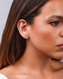 Conjunto Safira Rosa Cravejado Ródio Branco