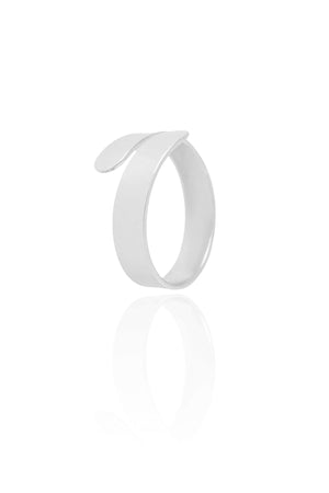 Anel Ajustável Reto Liso Tamanho G Ródio Branco