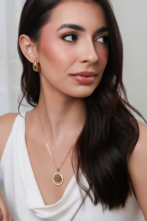 Brinco Gota Lisa ABS Banhado a Ouro 18K