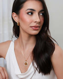 Brinco Gota Lisa ABS Banhado a Ouro 18K