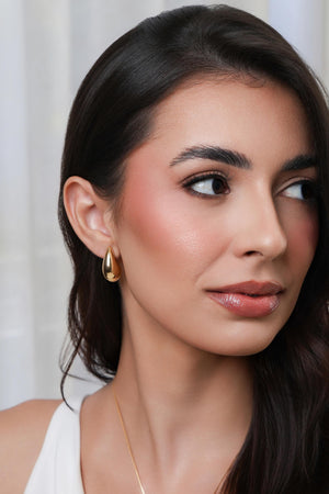 Brinco Gota Lisa ABS Banhado a Ouro 18K