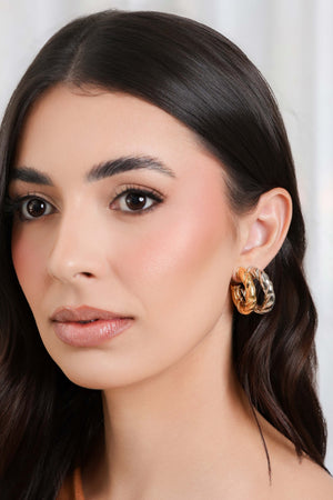 Brinco Argola Tubo Torcida ABS Banhado a Ouro 18K