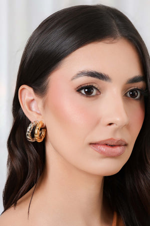 Brinco Argola Tubo Torcida ABS Ródio Branco