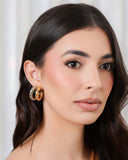 Brinco Argola Tubo Torcida ABS Ródio Branco