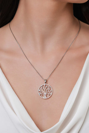 Pingente Árvore Corações Cravejados Coloridos Ródio Branco