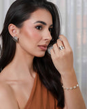 Pulseira Pérolas Achatadas Barrocas Ródio Branco