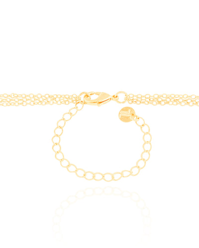 Colar Tripla Ponto de Luz com Círculos Banhado a Ouro 18K - 40 cm