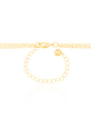 Gargantilha Tripla Ponto de Luz com Circulos Banhado a Ouro 18K - 40 cm