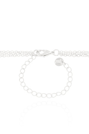 Gargantilha Tripla Ponto de Luz com Circulos Ródio Branco - 40 cm