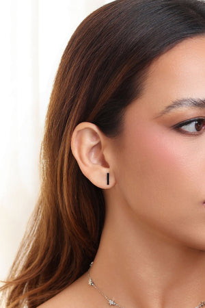 Brinco Fio Reto Laminado Ródio Branco