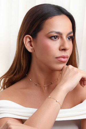 Choker Elos Mini Estrelas Banhado a Ouro 18K