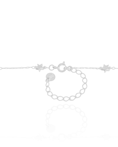 Choker Elos Mini Estrelas Ródio Branco - 35 cm