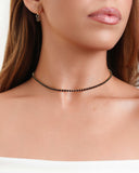 Choker Riviera Preto 3 mm Banhado a Ouro 18K - 30 cm
