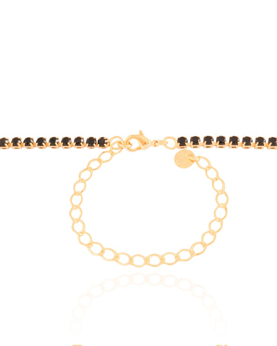 Choker Riviera Preto 3 mm Banhado a Ouro 18K - 30 cm