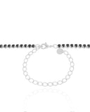 Choker Riviera Preto 3 mm Ródio Branco - 30 cm