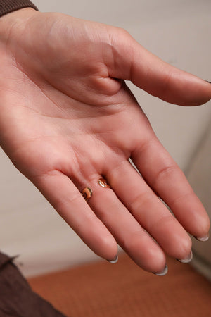 Anel Aro Duplo Tamanho M Banhado a Ouro 18K