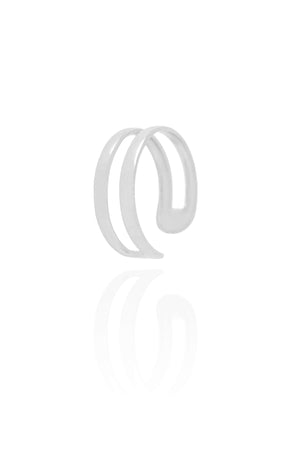 Anel Aro Duplo Tamanho M Ródio Branco