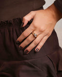 Anel Zirconia Oval Tamanho 13 Banhado a Ouro 18K