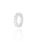 Anel Cravejado Gotas Cristal Tamanho 16 Ródio Branco