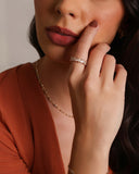Anel Cravejado Gotas Cristal Tamanho 22 Banhado a Ouro 18K