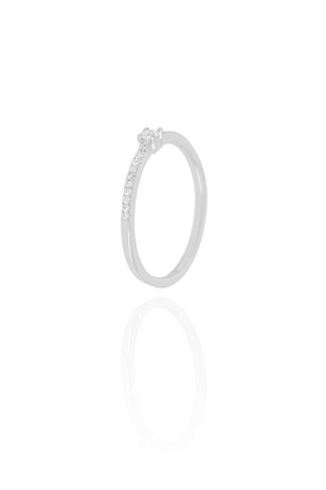 Anel Ponto de Luz Cravejado Cristal Ródio Branco