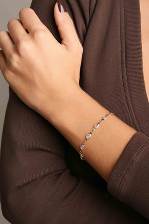 Pulseira Zircônia Oval Banhado a Ouro 18K