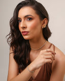 Pulseira Tripla Cravejada Cristal Banhado a Ouro 18K
