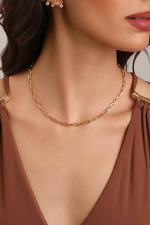 Gargantilha Elos Ponto de Luz Cristal Banhada a Ouro 18K