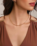 Gargantilha Elos Ponto de Luz Cristal Banhada a Ouro 18K