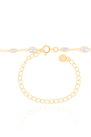 Choker Zircônias Oval Banhado a Ouro 18K