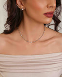 Choker Zircônias Oval Ródio Branco