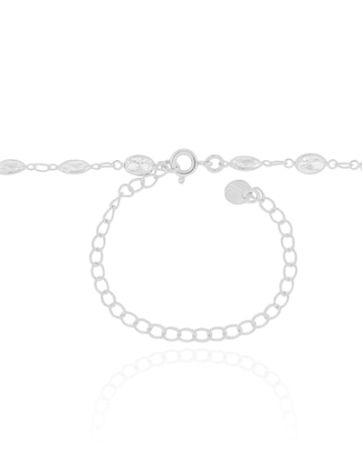 Choker Zircônias Ovais Ródio Branco - 30 cm