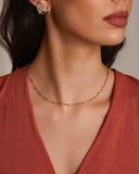 Choker Zircônia Navete Banhado a Ouro 18K - 32 cm