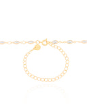 Choker Zircônia Navete Banhado a Ouro 18K - 32 cm