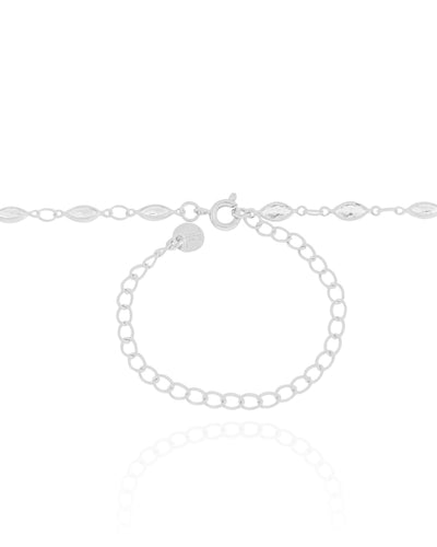 Choker Navetes Ródio Branco - 32 cm
