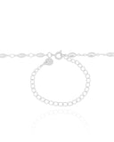 Choker Zircônia Navete Ródio Branco - 32 cm