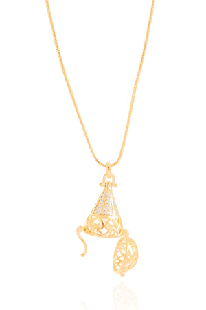 Gargantilha Perfumeiro Cravejado Cristal Banhado a Ouro 18K