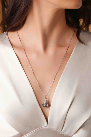 Gargantilha Perfumeiro Cravejado Cristal Ródio Branco